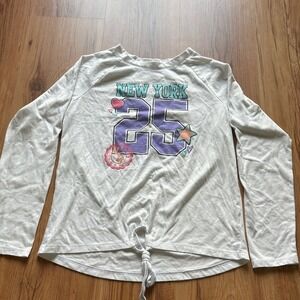 The Children's‎ Place Girls White "New York 25" Graphic Long Sleeve Size XL (14)